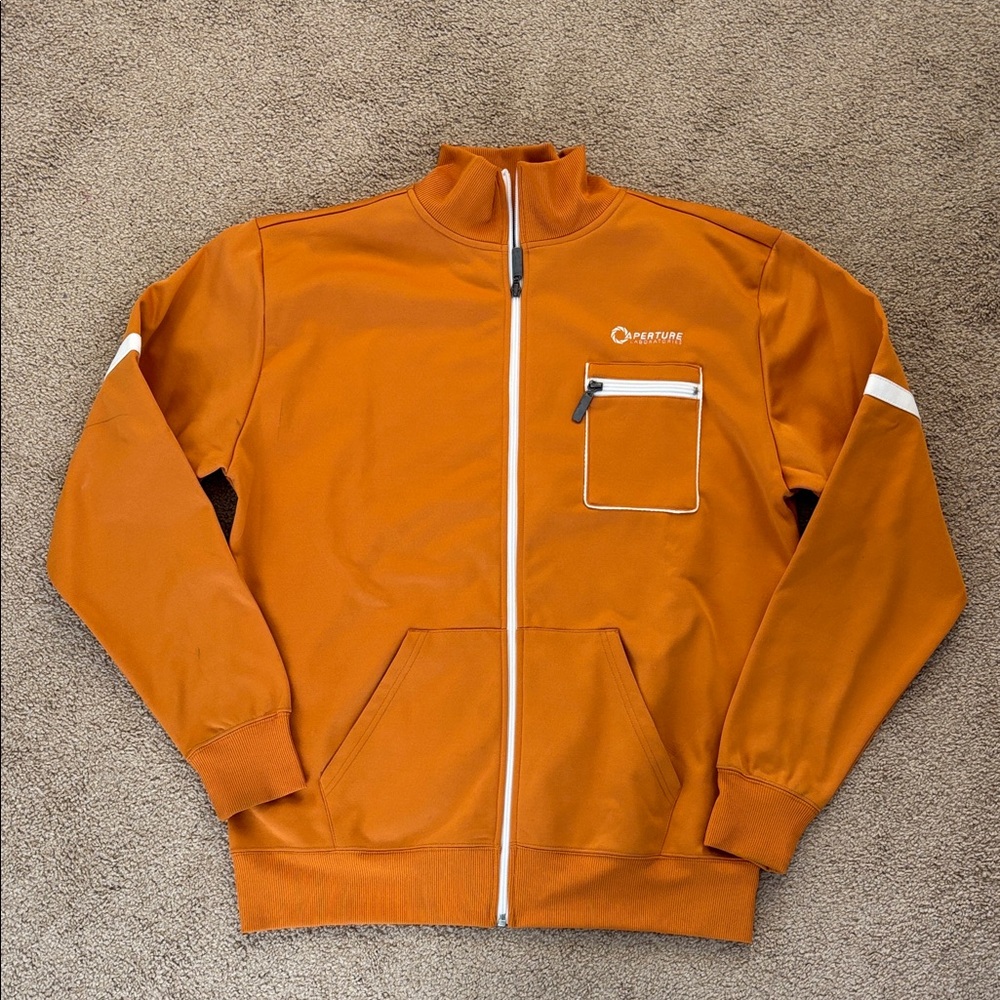 Aperture Portal 2 Men's Orange Zip-Up Jacket